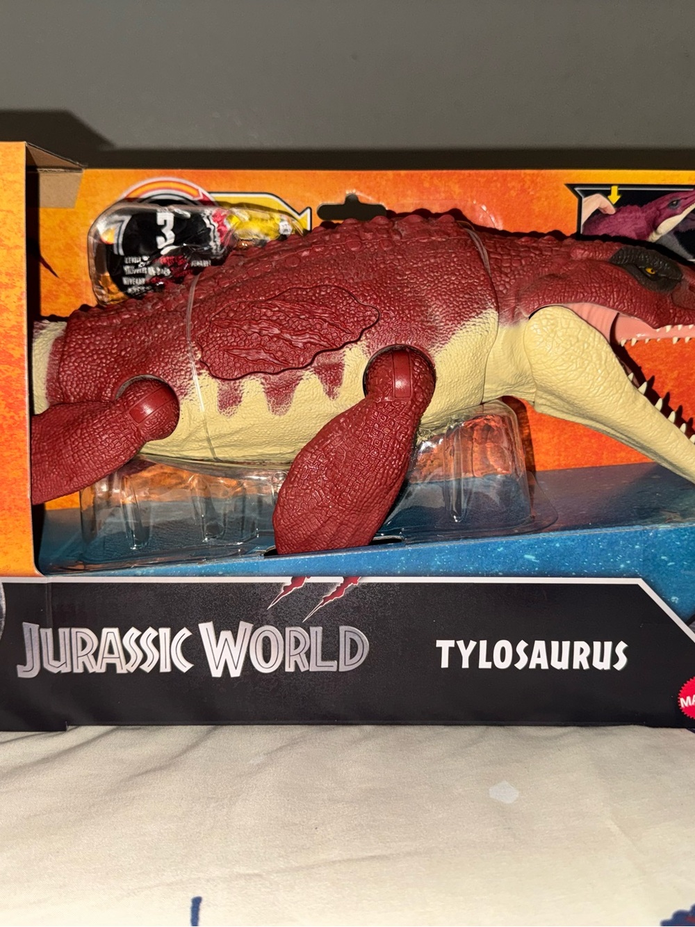 Tylosaurus Toy - Red and Cream Marine Dinosaur